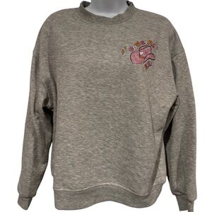 Cozy Gray Sweatshirt with Printed Detail